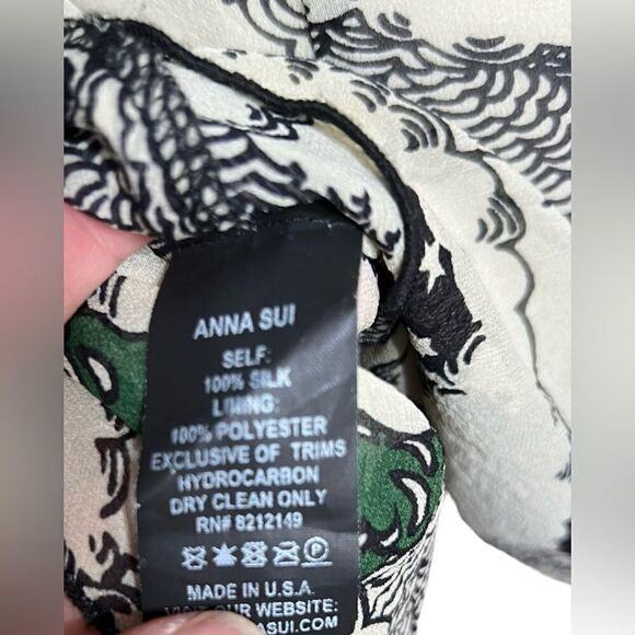 Anna Sui Vintage  Y2K Silk Abstract Print sleeveless Short  Dress Size 6 No Slip - Picture 6 of 6